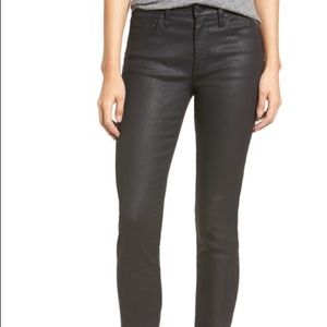 ‘High Riser’ Coated Skinny Jeans